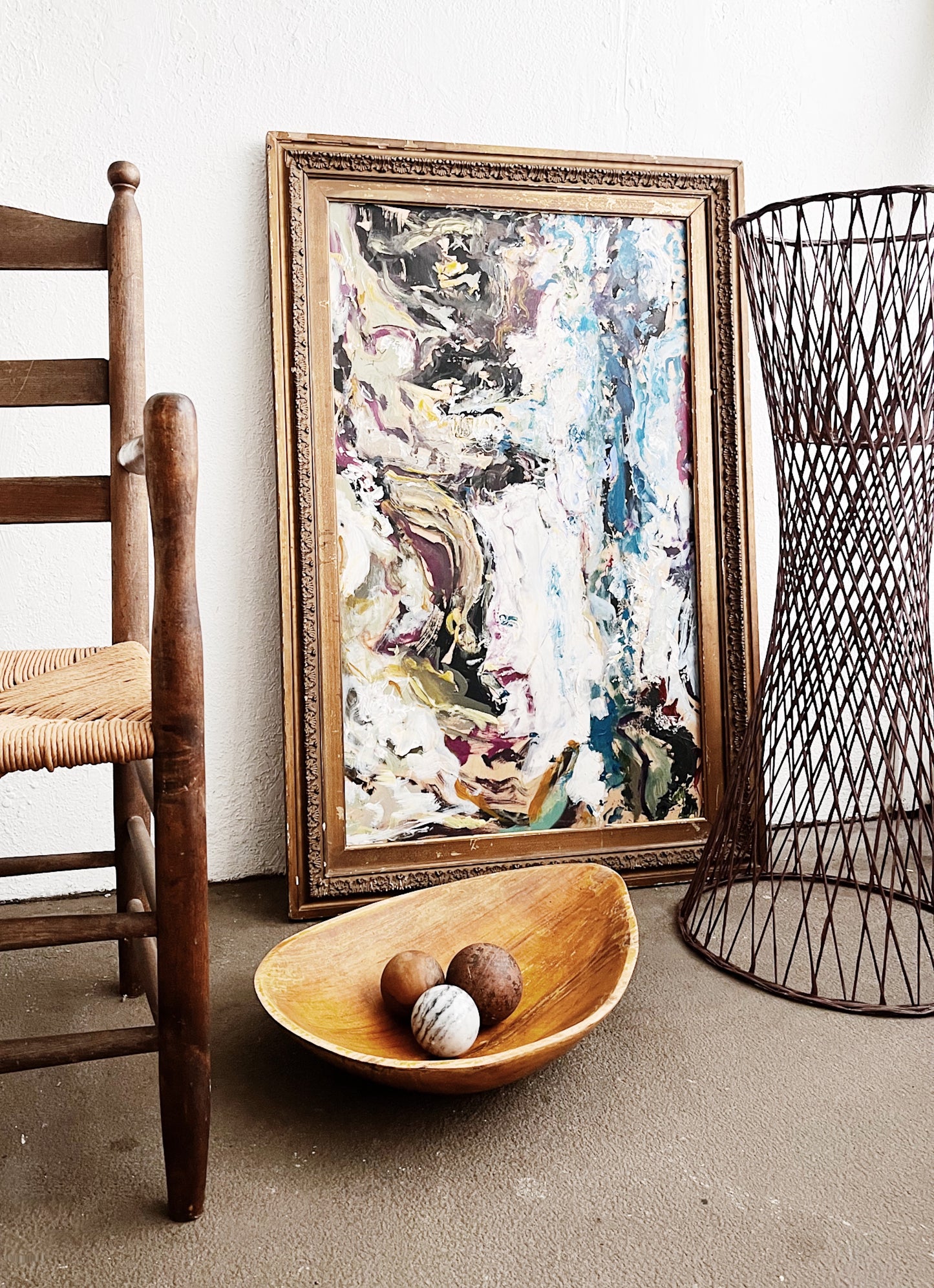 Giant Wood Teardrop Basket