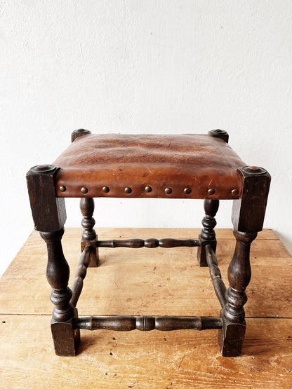 Antique Leather Stool