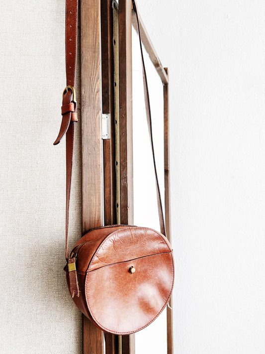 Vintage Round Leather Bag