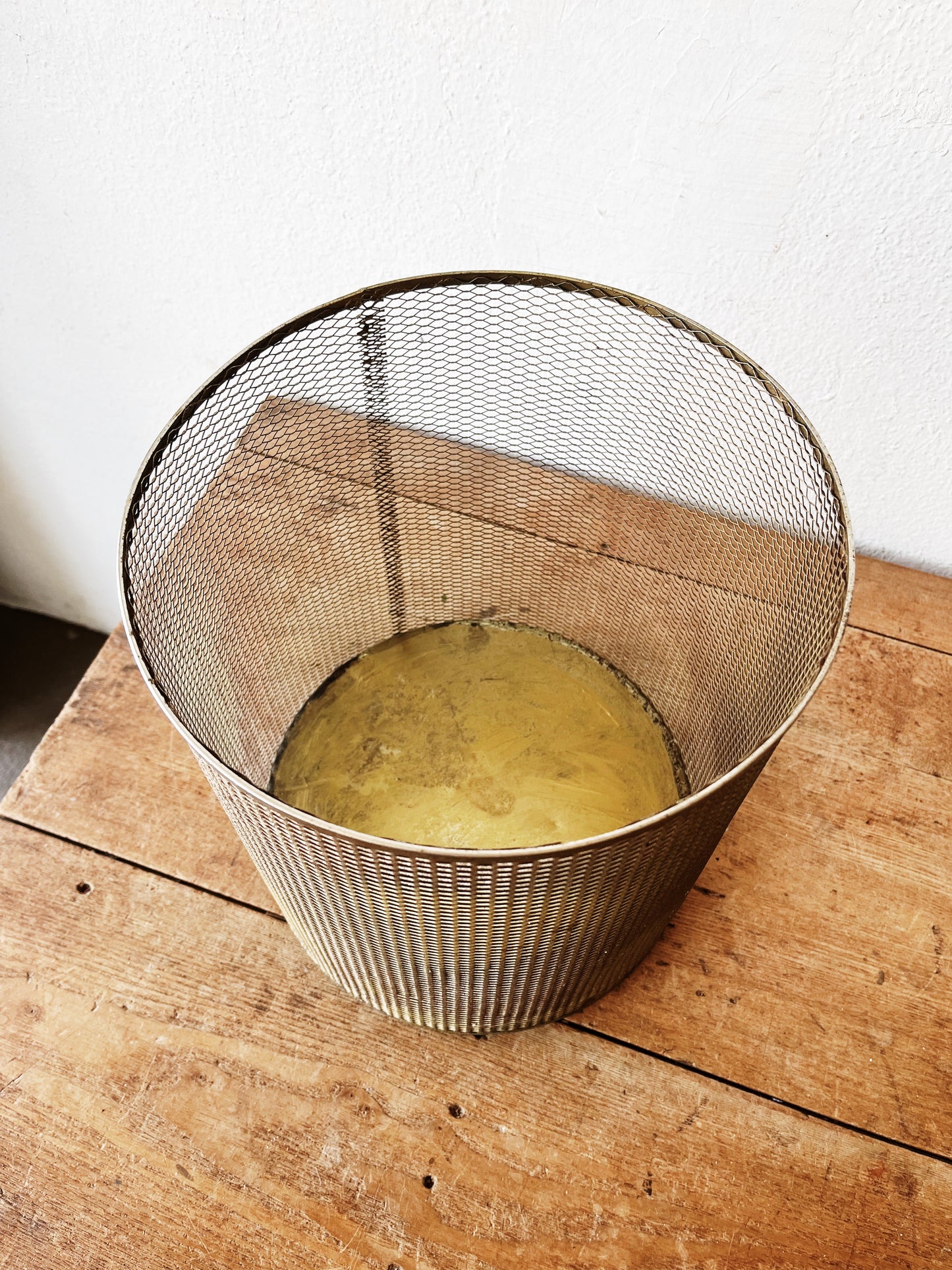 Vintage Gold Mesh Basket