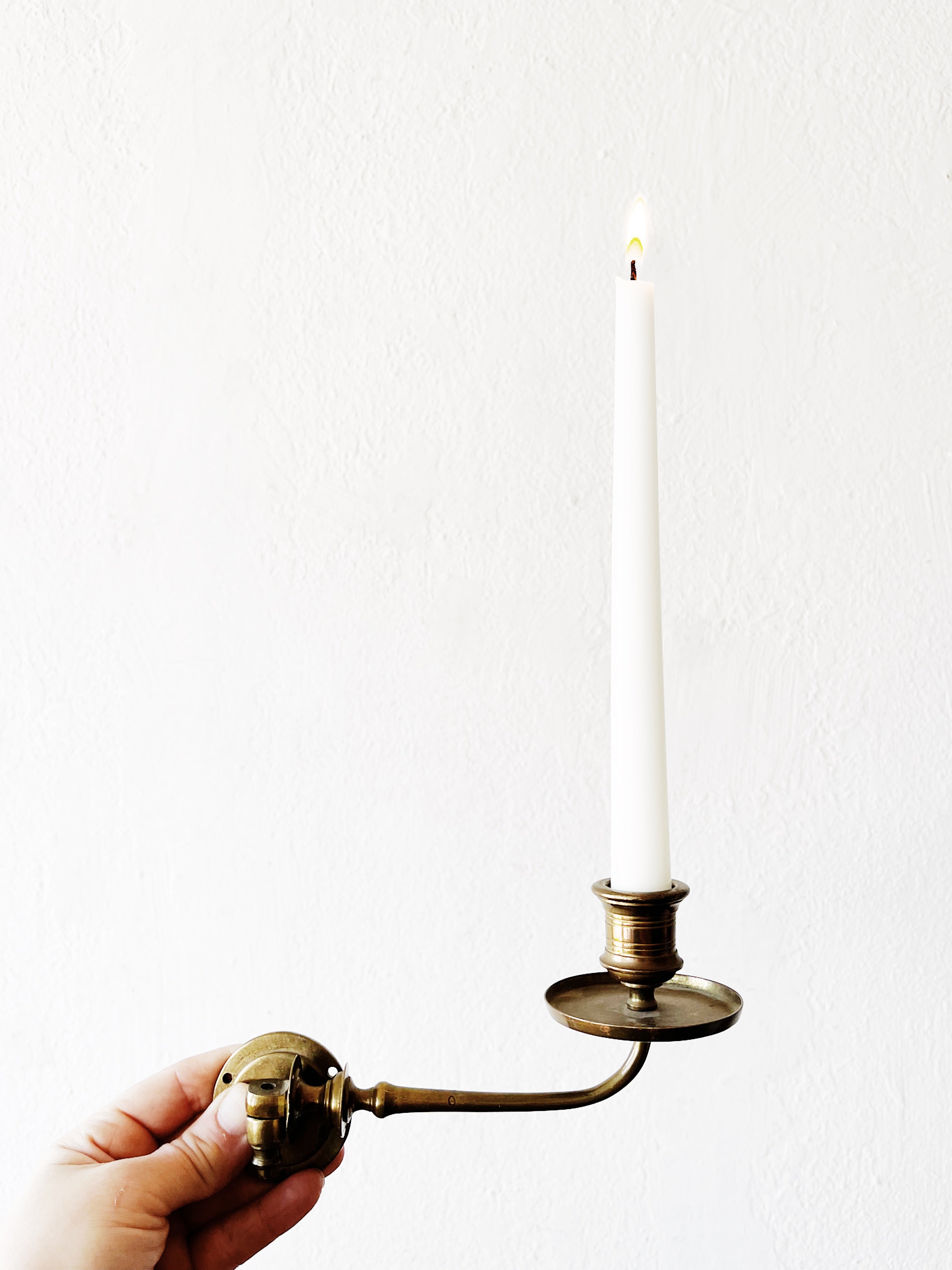 Antique Brass Swing Arm Candle Sconce