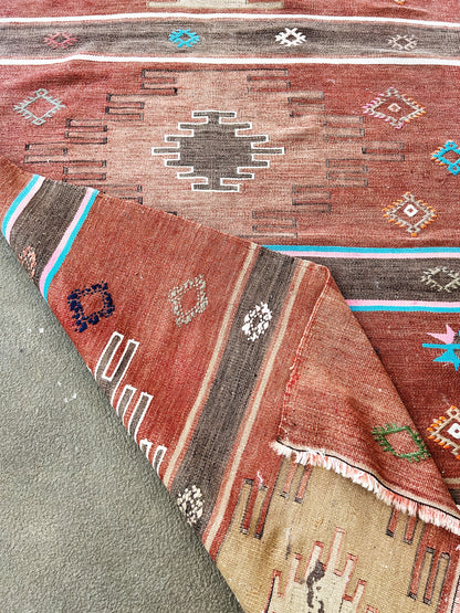 Vintage Flat Weave Wool Rug