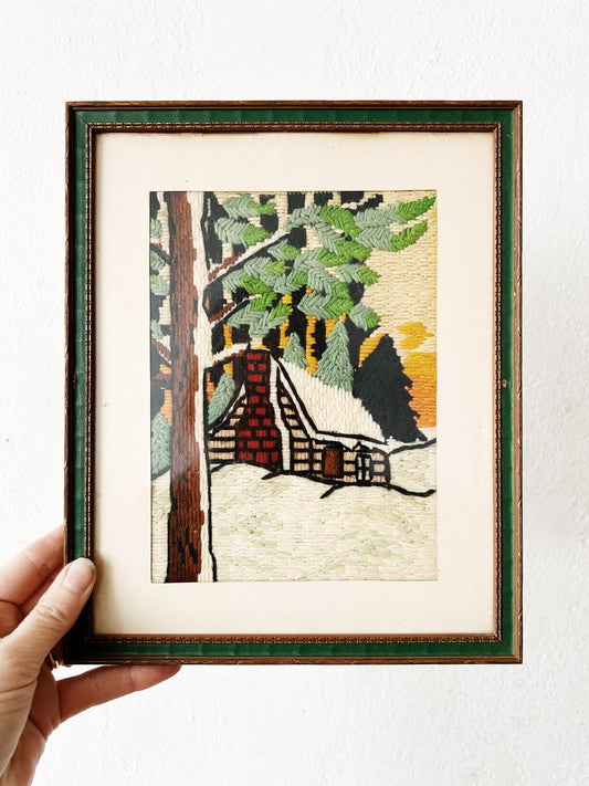 Vintage Framed Needlepoint Art