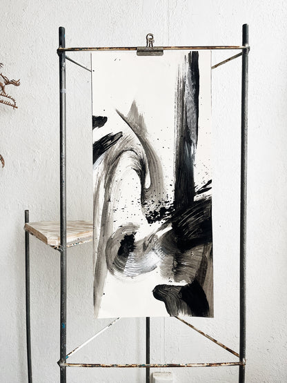 Original India Ink Abstract Painting