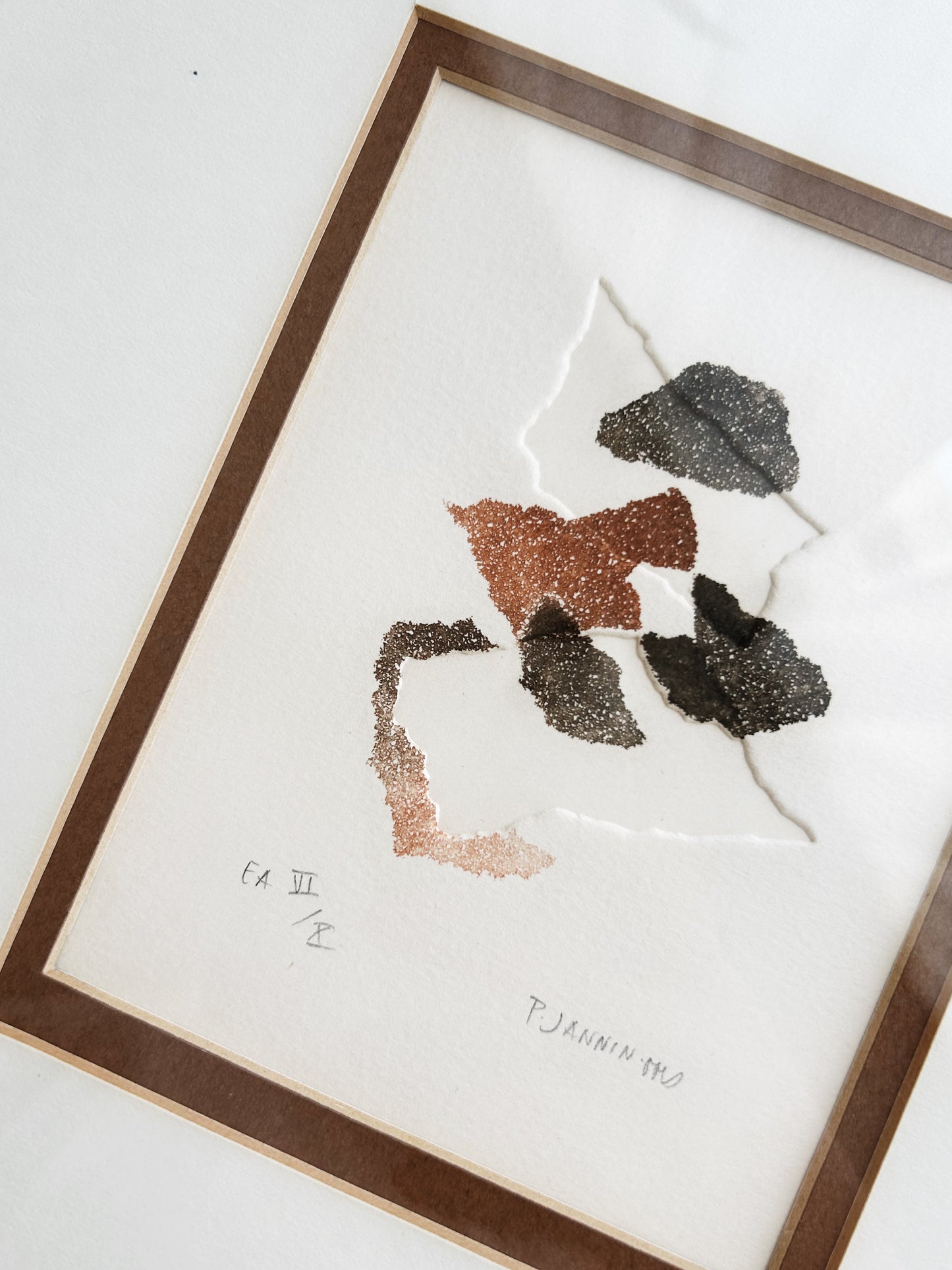 Original Vintage Patrick Jannin OMS Abstract French Litho Engraving