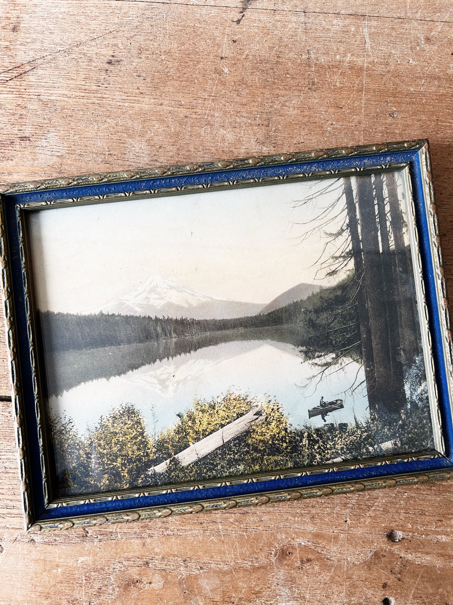 Antique Hand Tint Mount Hood Litho