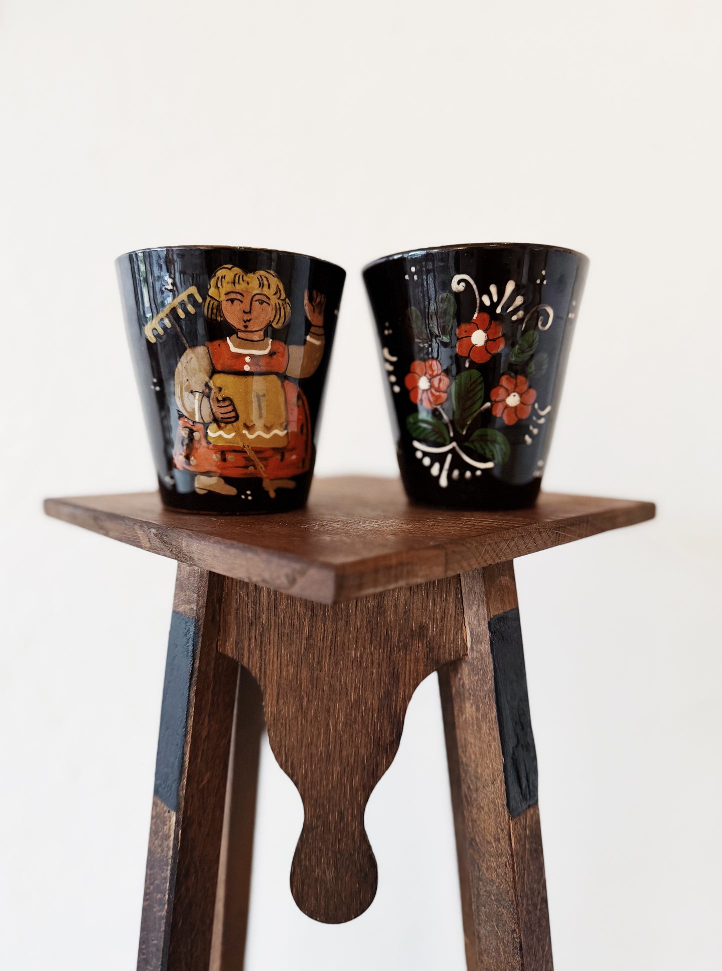 Vintage Folk Art Painted Tumblers