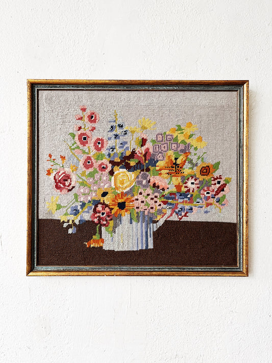 Vintage Floral Needlepoint