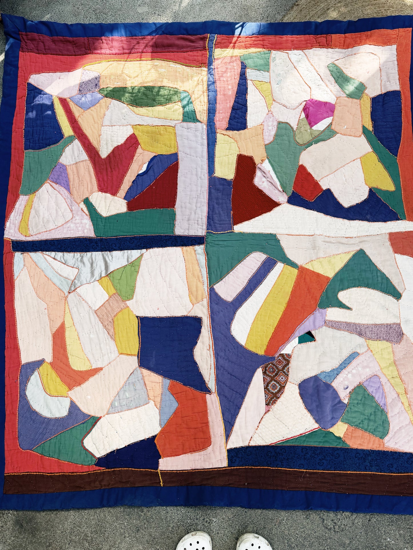 Vintage Silk Freeform Quilt