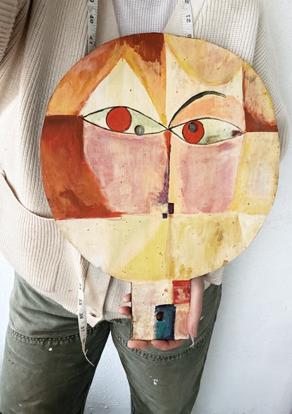 Vintage Hand Painted Wood Paul Klee Folk Art