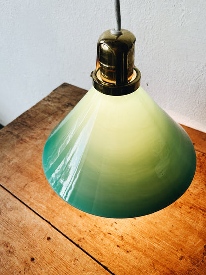 Vintage Green Glass Pendant Lamp