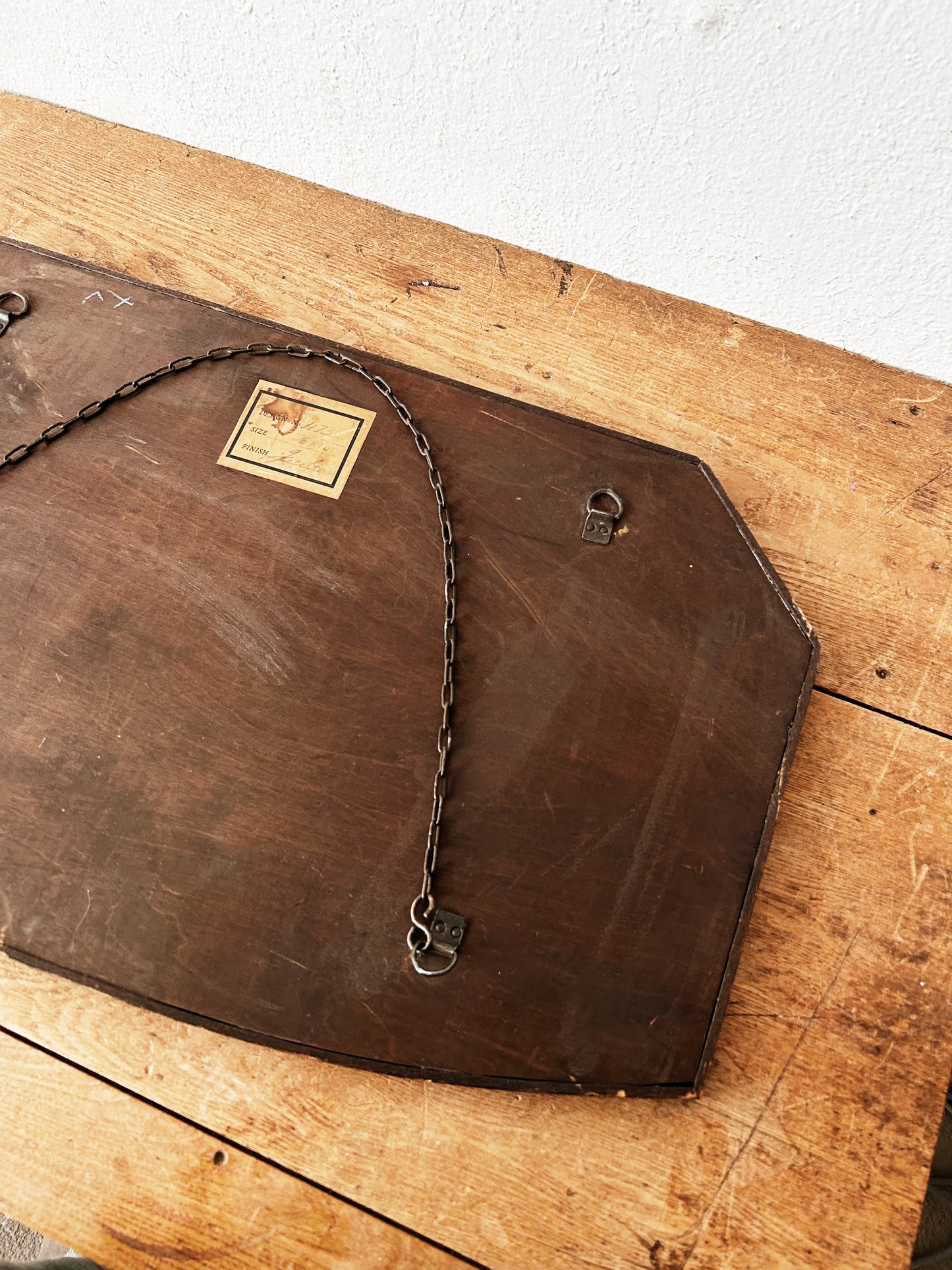 Antique Wood Trimmed Mirror