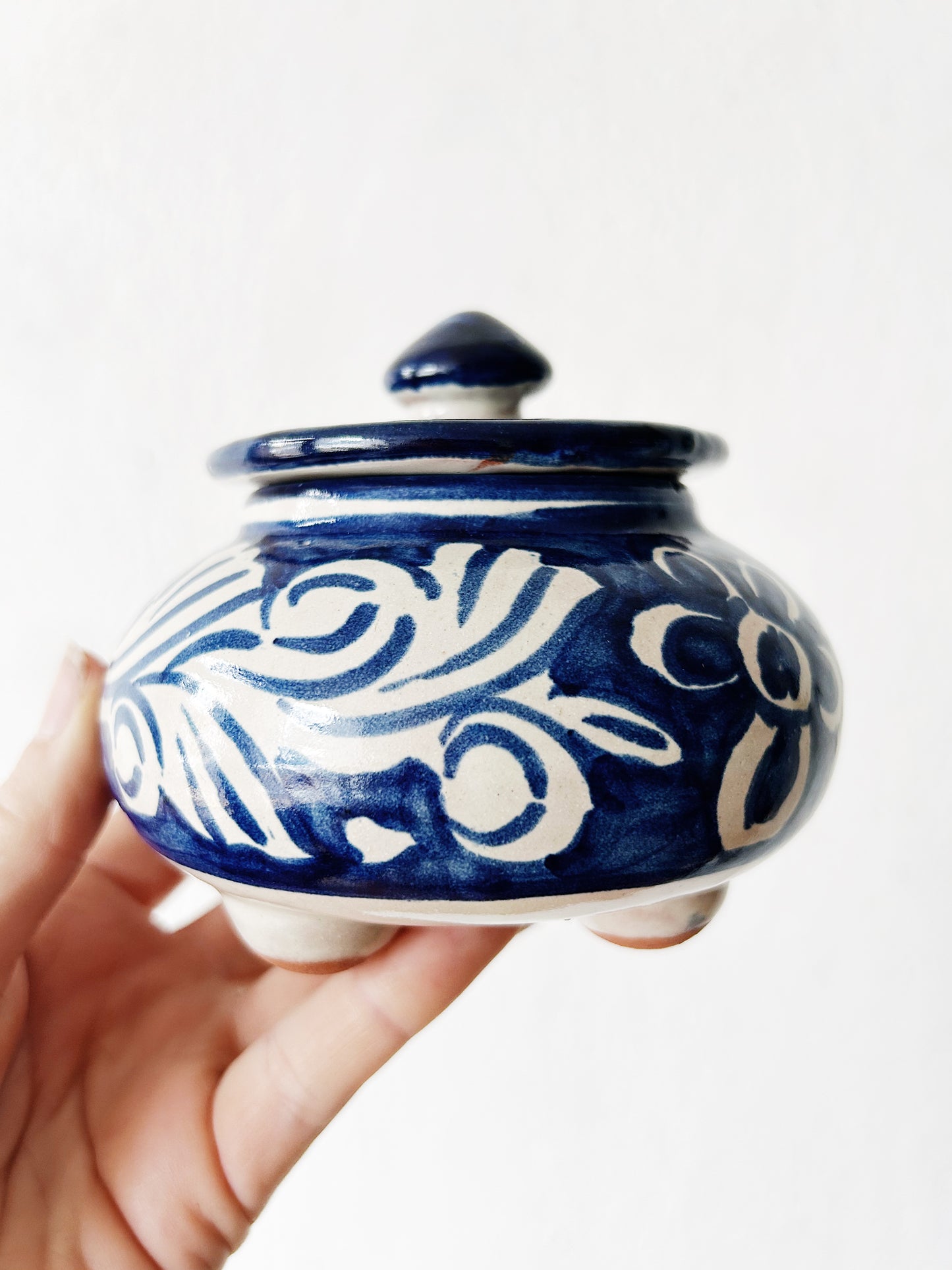 Vintage Mexican Clay Lidded Dish