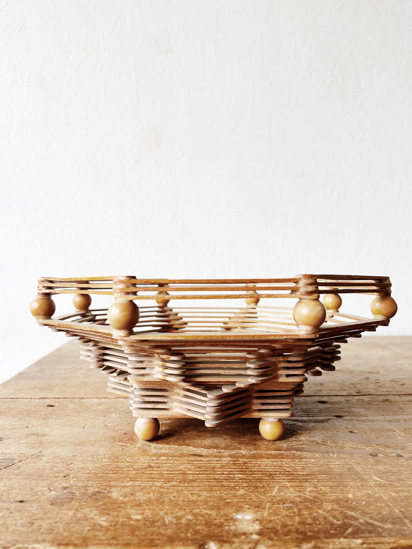 Vintage Handmade Tramp Art Bowl