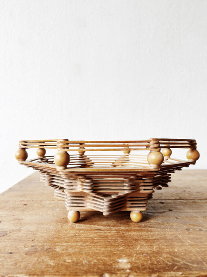 Vintage Handmade Tramp Art Bowl