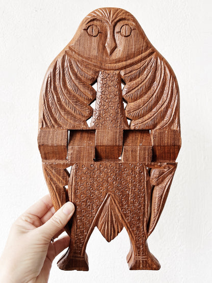 Vintage Carved Wood Bookstand