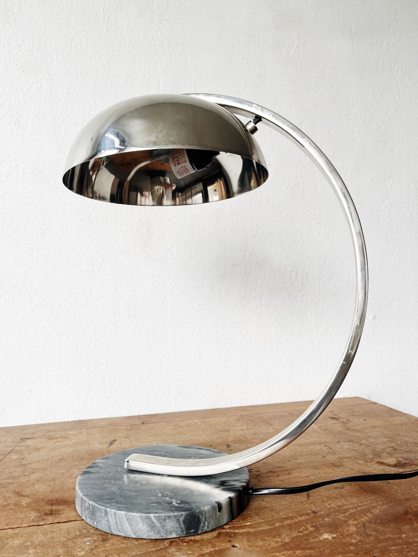 Italian Bauhaus Style Chrome Desk Lamp