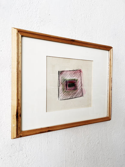 Vintage Lourdan Kimbrell Original Mixed Media Painting