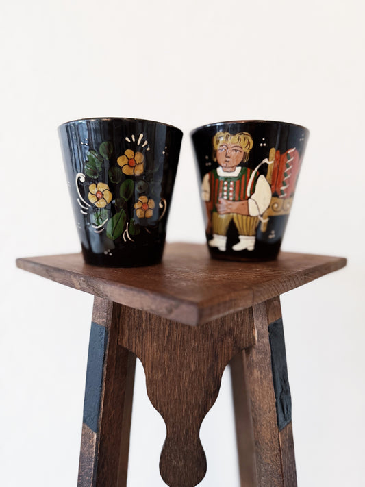 Vintage Folk Art Painted Tumblers
