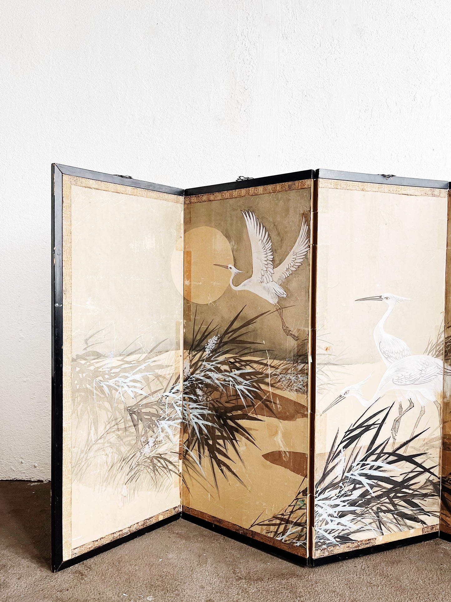 Antique Silk Byobu Screen