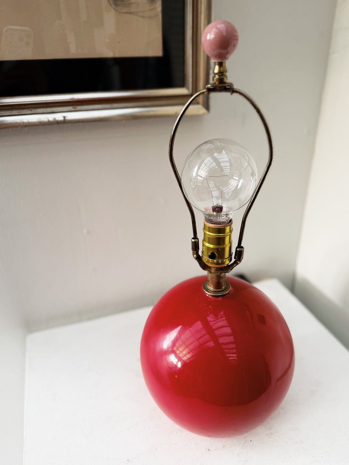 Vintage Red Ball Lamp
