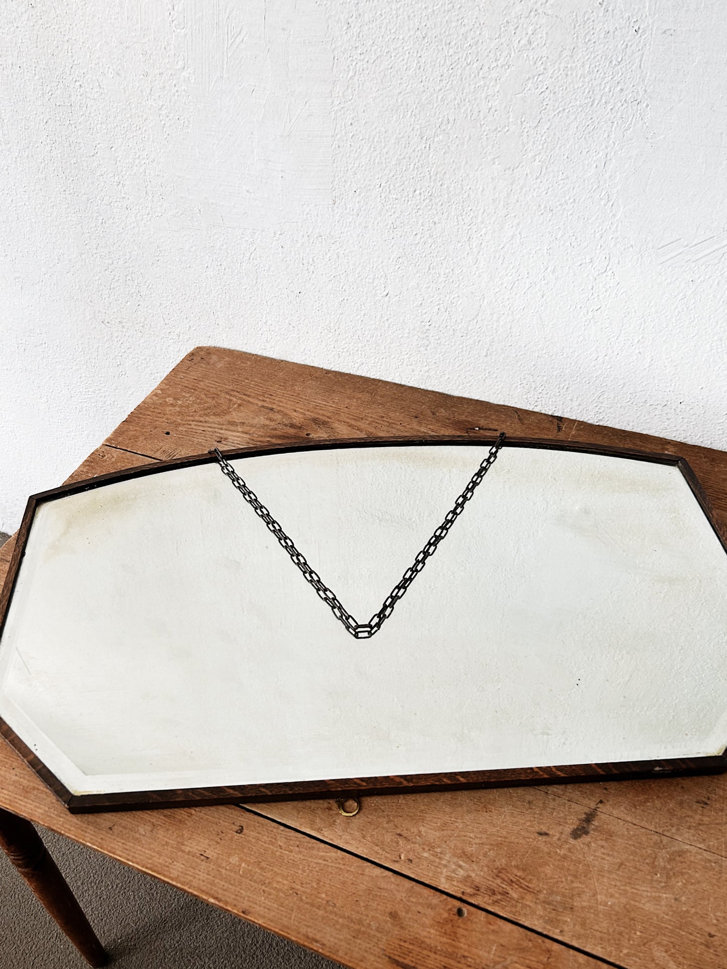 Antique Wood Trimmed Mirror