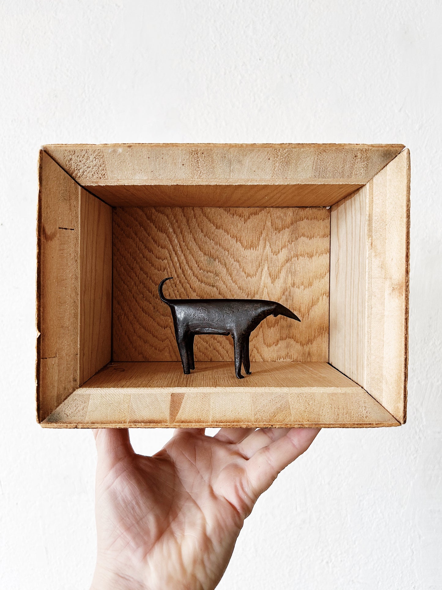 Vintage Primitive Shadowbox Sculpture