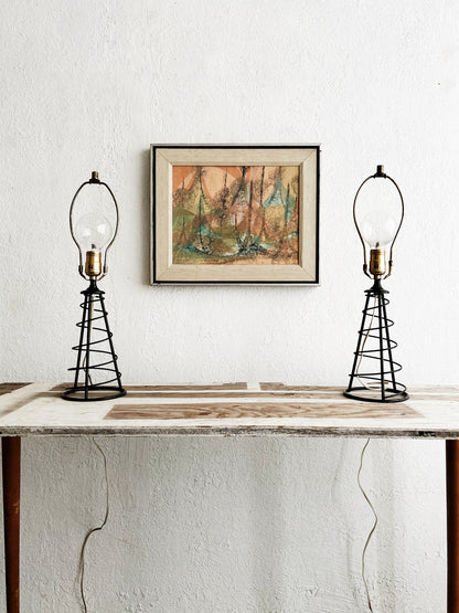 Mid Century Spiral Lamps