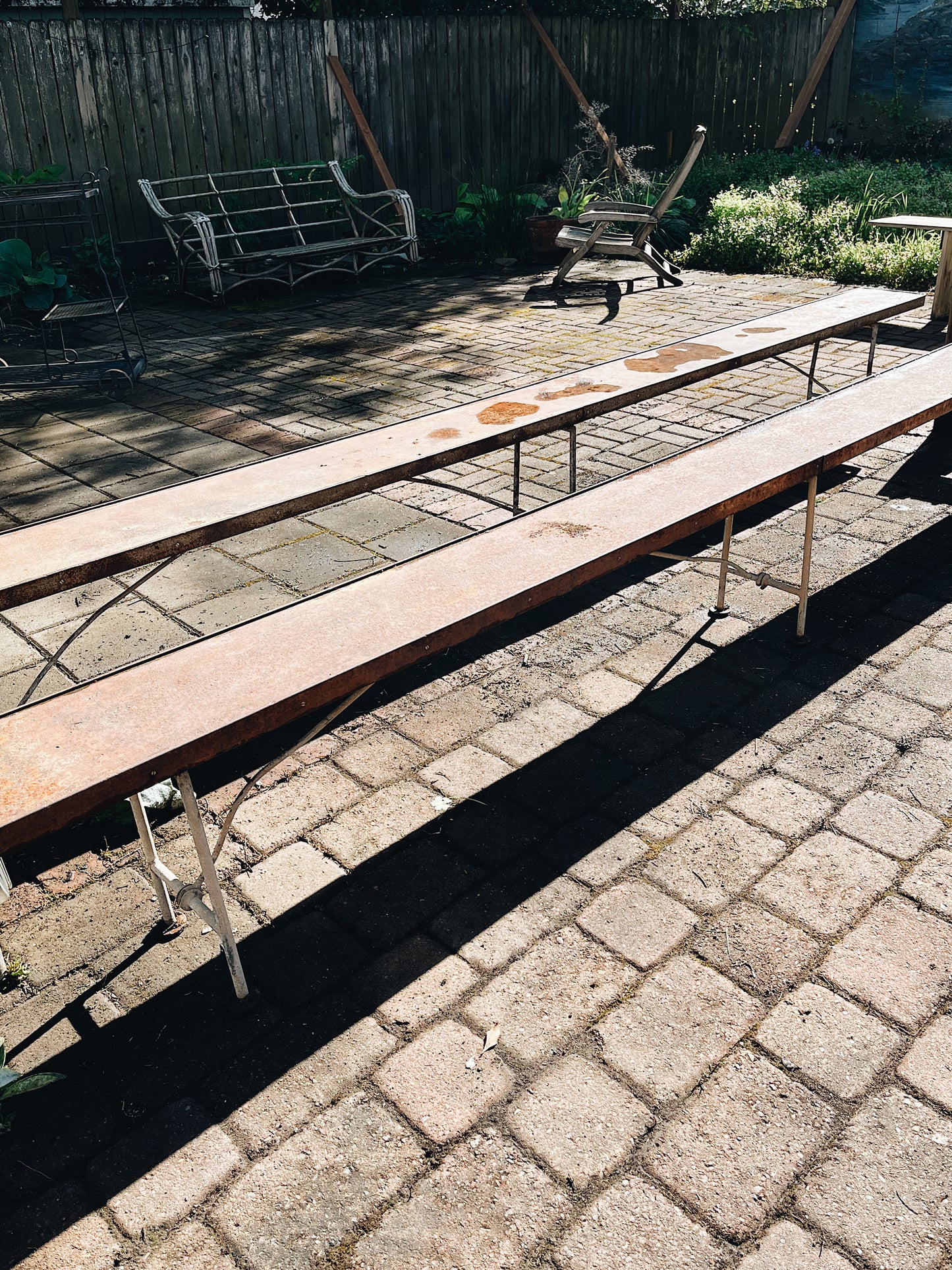 Vintage Folding Steel Benches