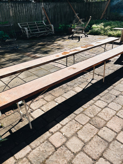 Vintage Folding Steel Benches