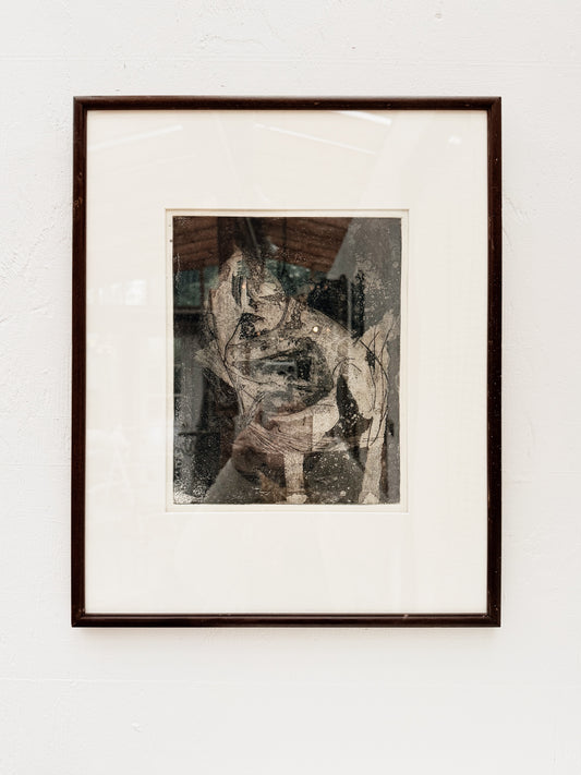 Vintage Modernist Bird Etching