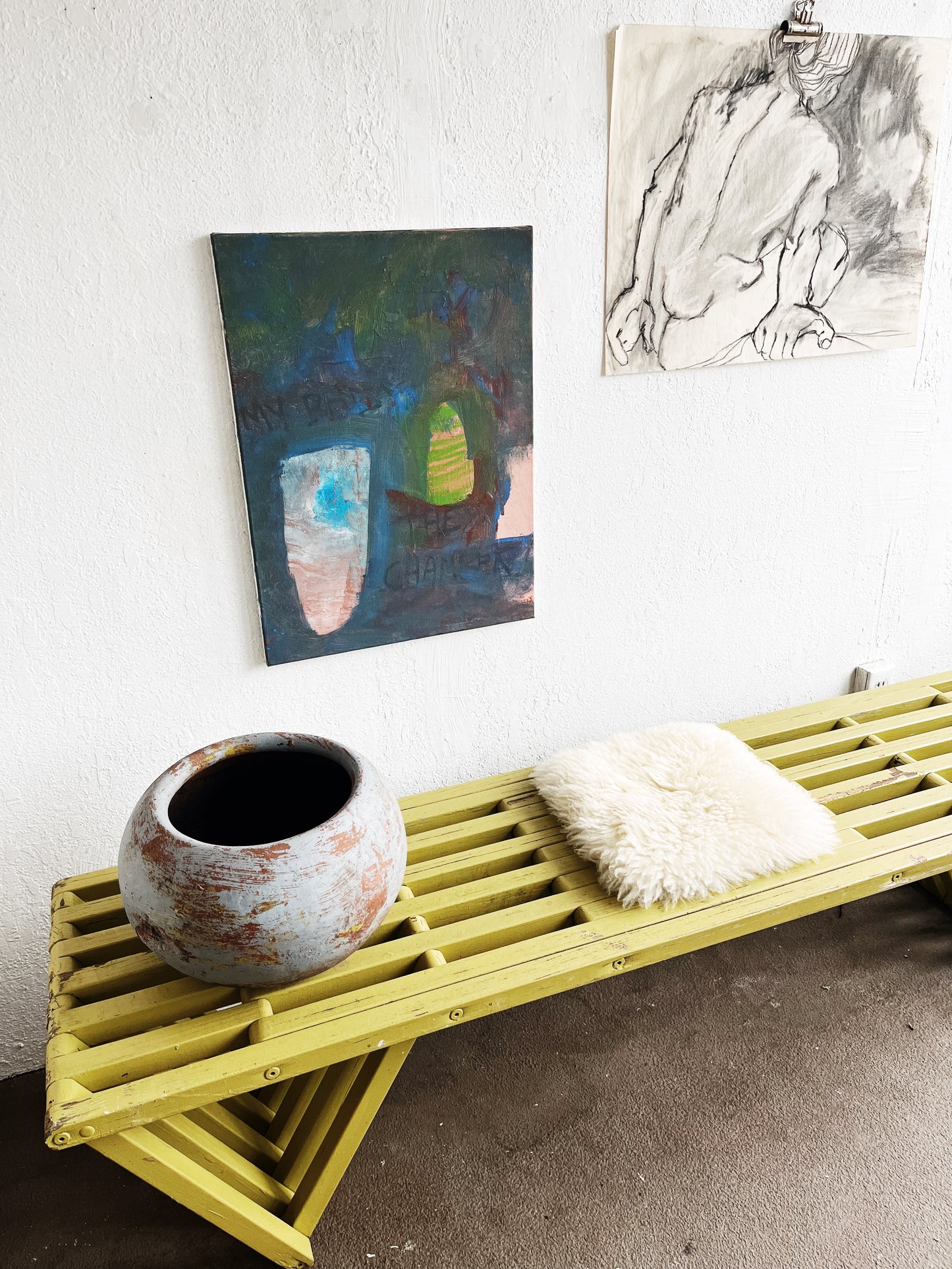 Large Vintage Slat Bench