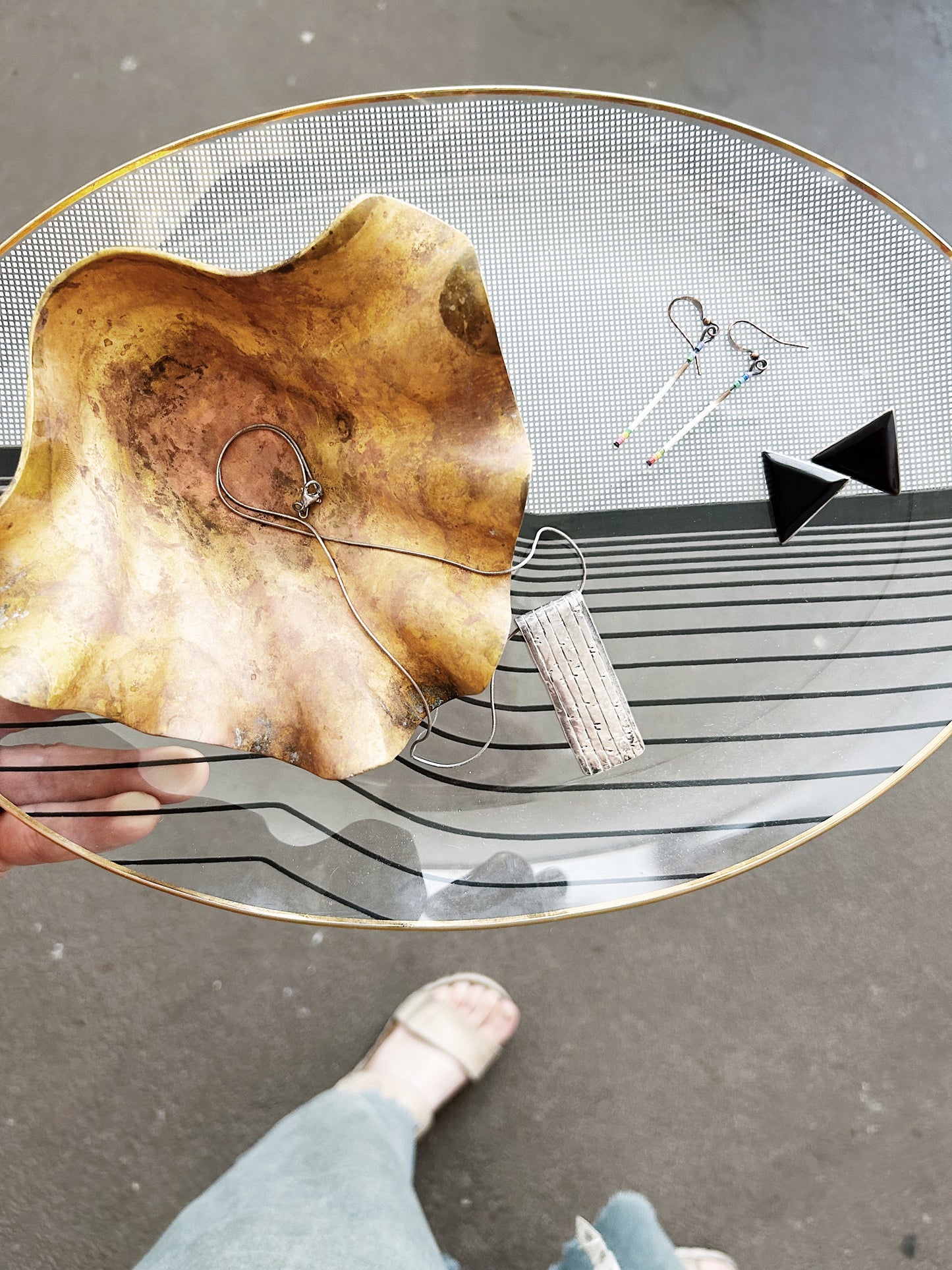 1960s Op Art Glass Tray