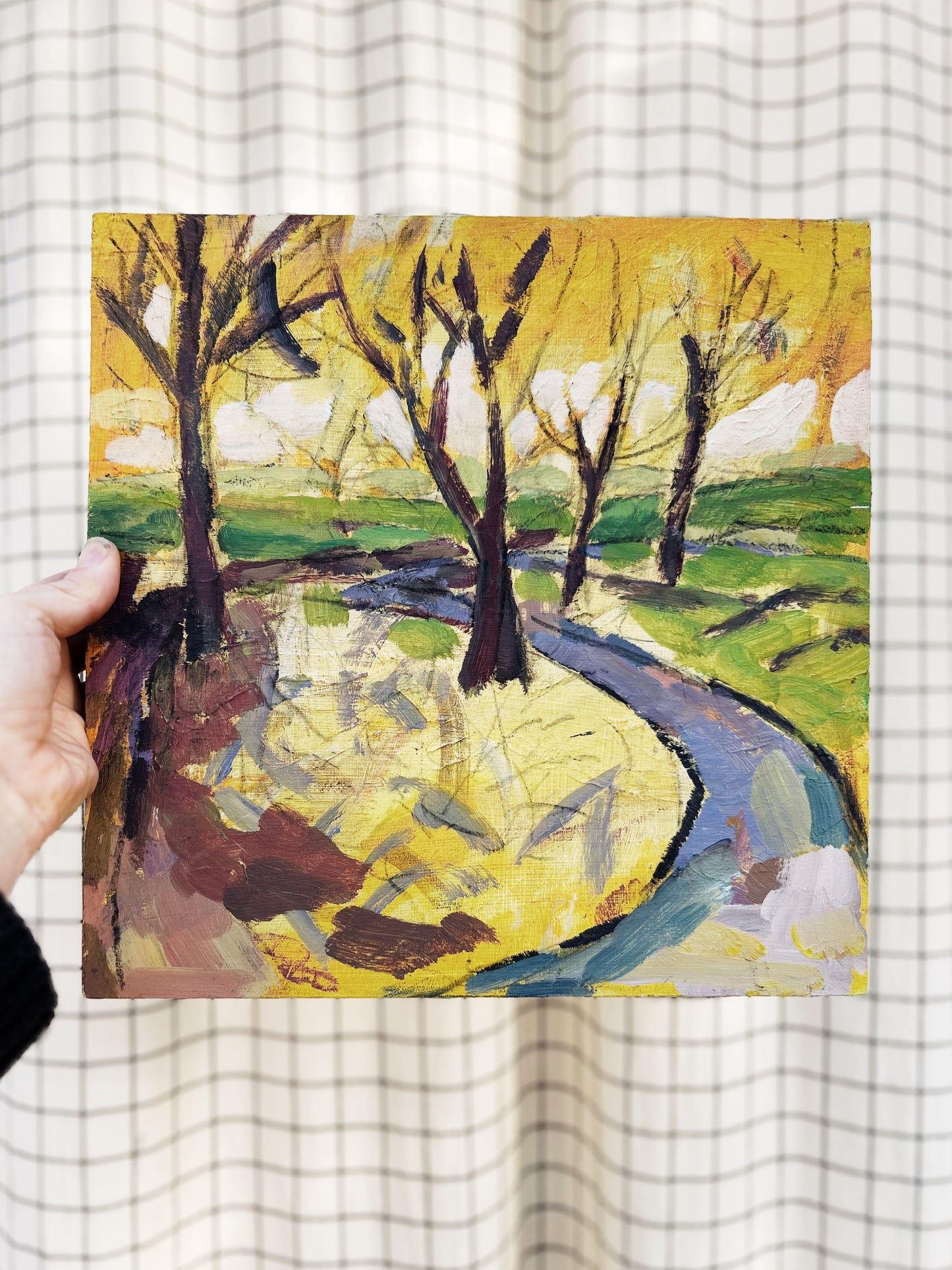 Original Hard Edge Expressionist Landscape