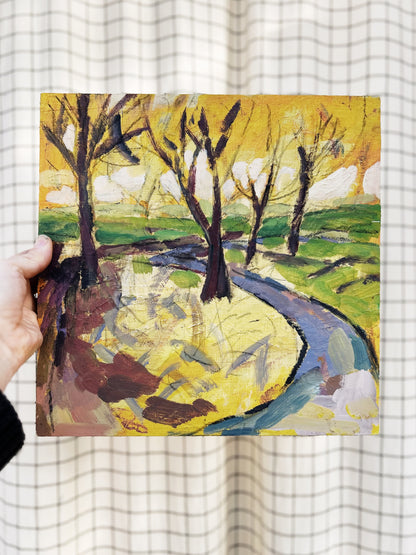 Original Hard Edge Expressionist Landscape
