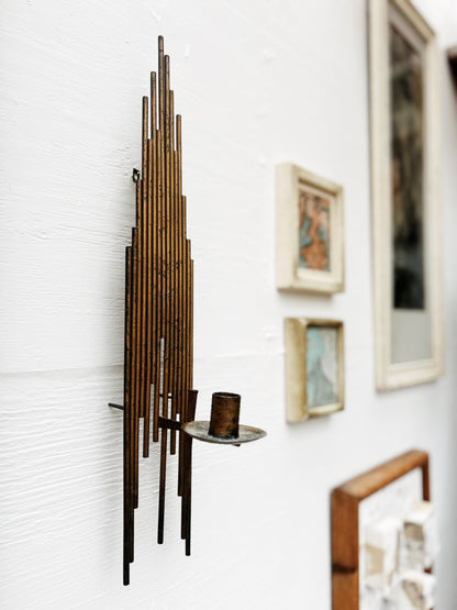 Pair Brutalist Candleabra Nail Art Sconces