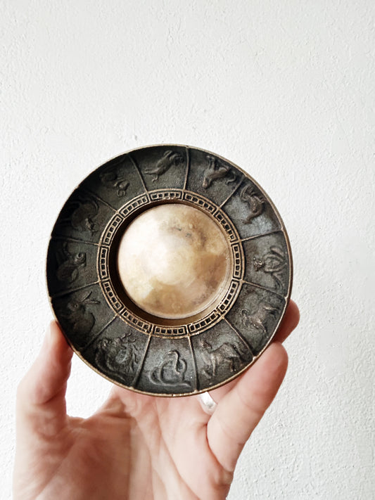 Vintage Brass Chinese Zodiac Dish