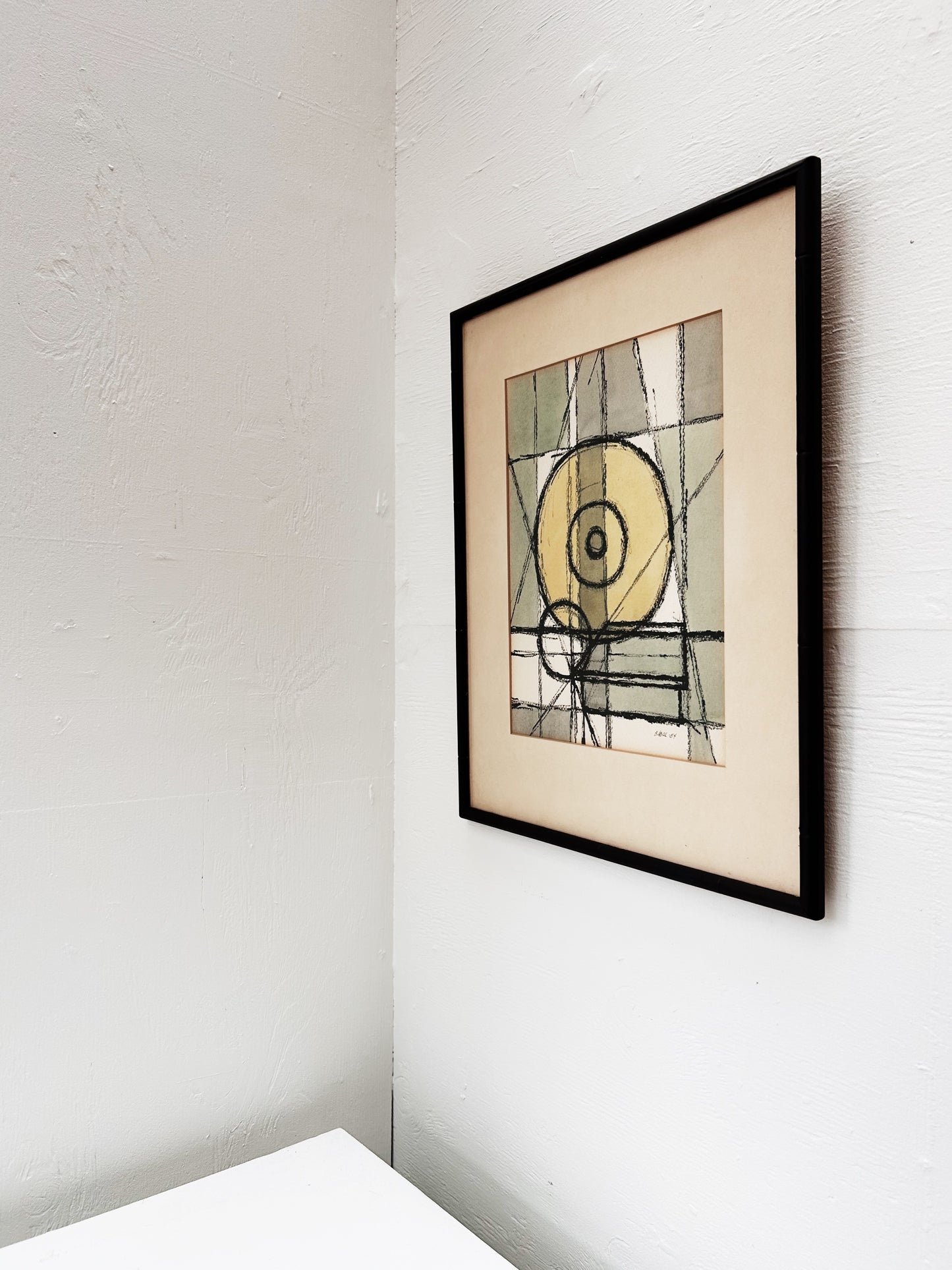 Vintage Original Hand Colored Abstract Still Life