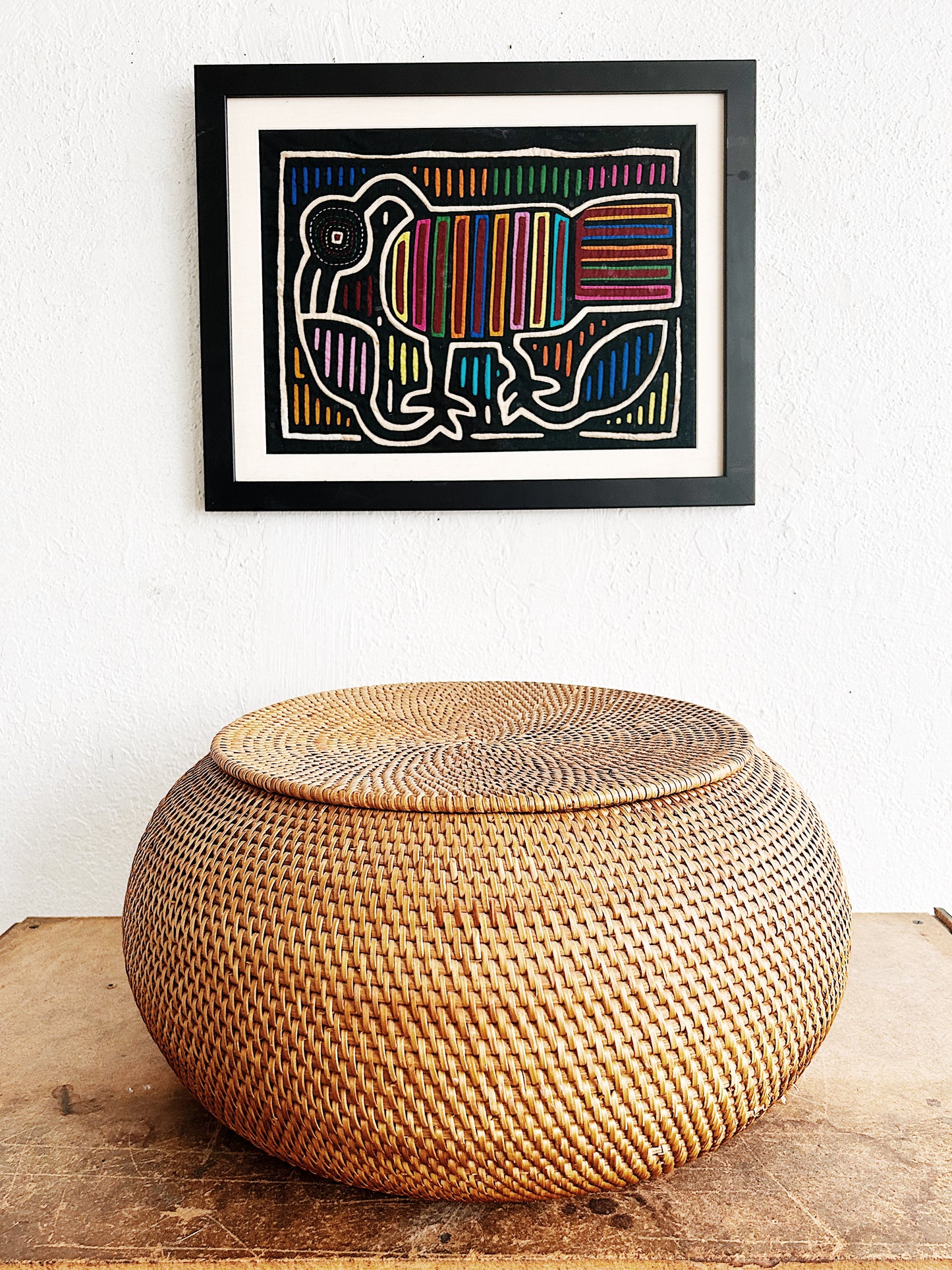 Vintage Framed Mola Textile