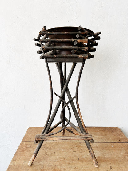 Antique Adirondack Twig Planter