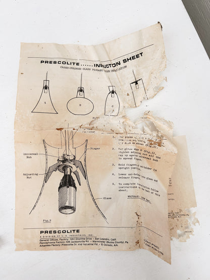 Mid Century Prescolite Pendant Lamp