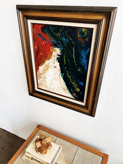 Vintage Marbleized Oil Painting