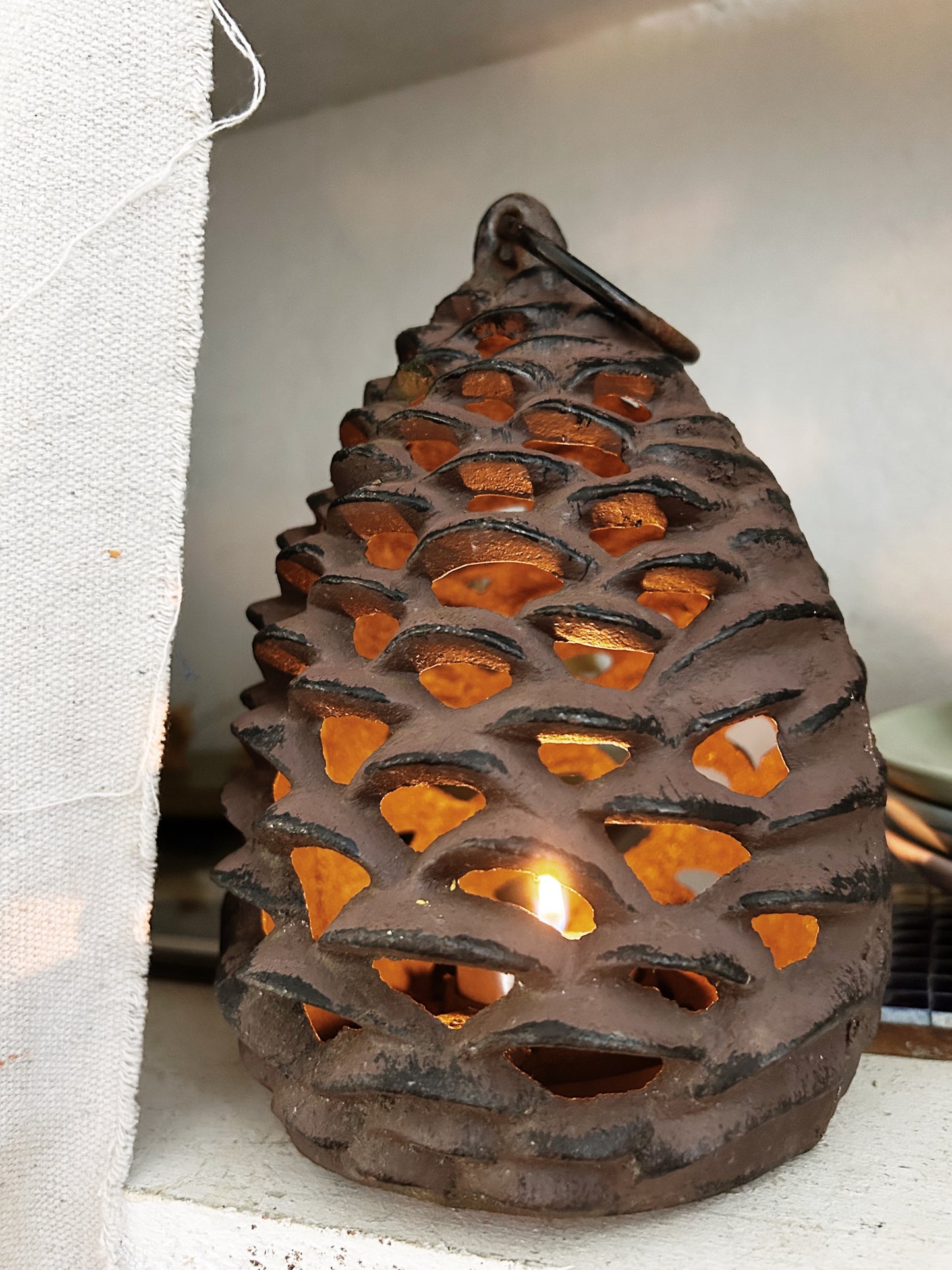 Cast Iron Pinecone Luminary