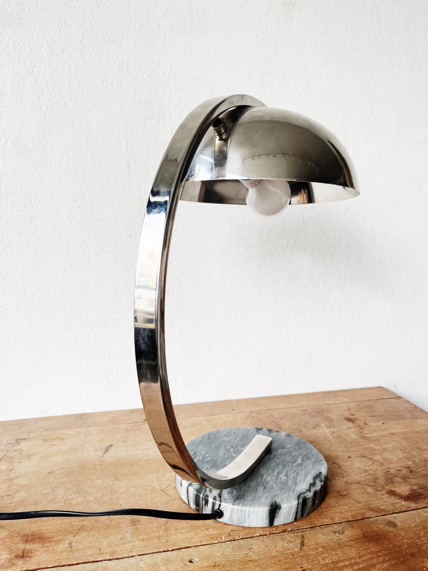 Italian Bauhaus Style Chrome Desk Lamp