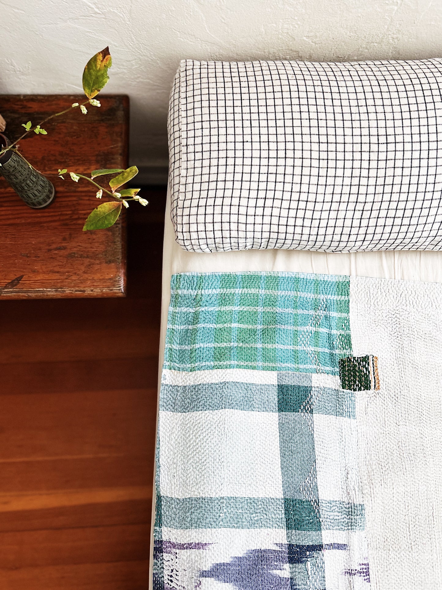 Vintage Ikat Patch Kantha Quilt