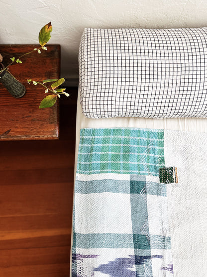 Vintage Ikat Patch Kantha Quilt