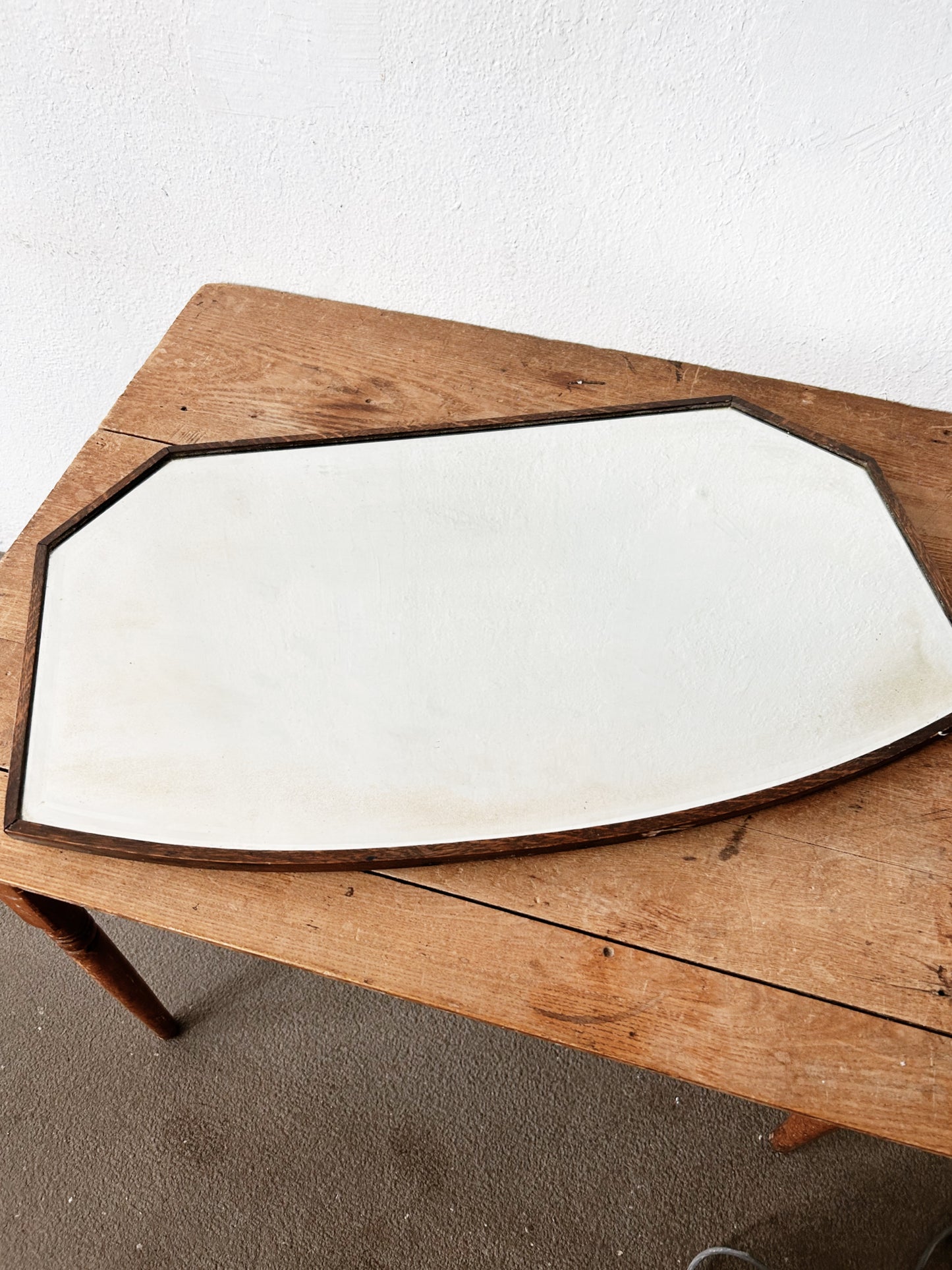 Antique Wood Trimmed Mirror