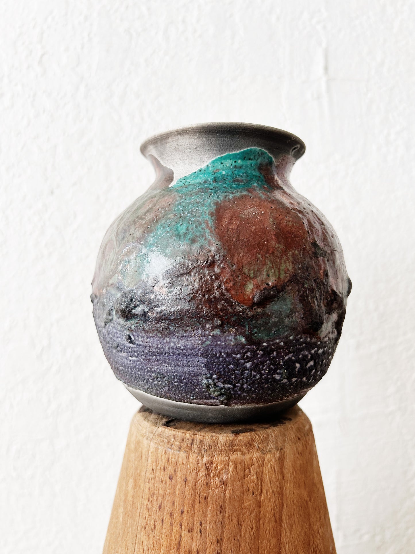 Raku Studio Pottery Vase