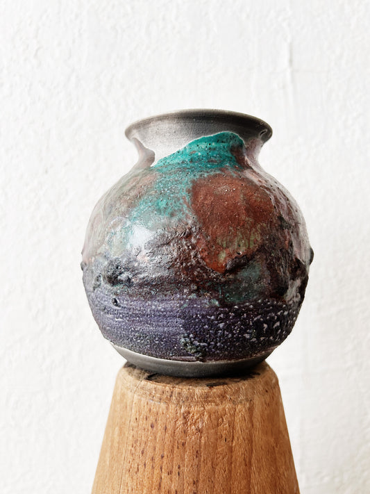 Raku Studio Pottery Vase