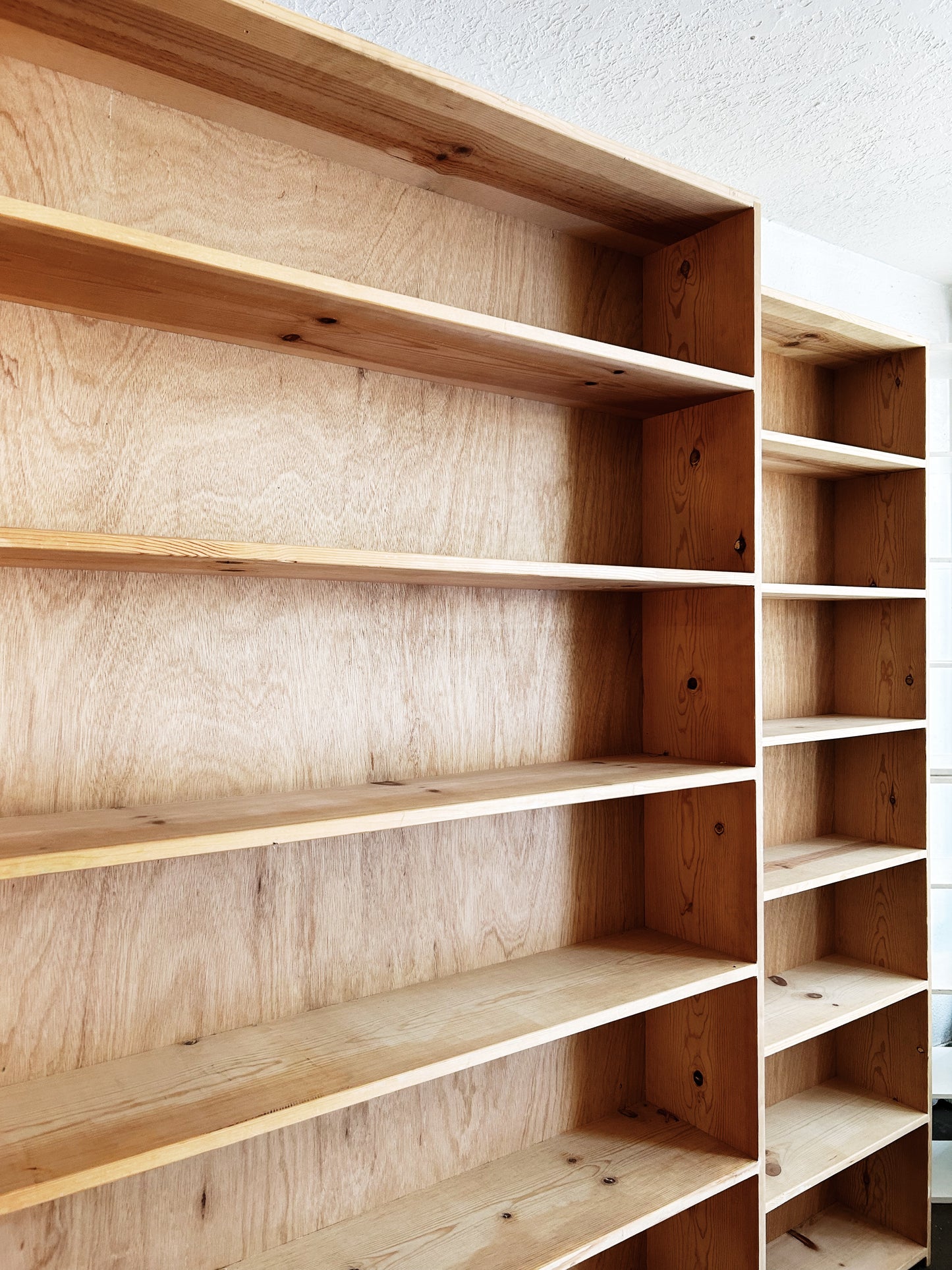 Natural Pine Wall Sized Bookshelf